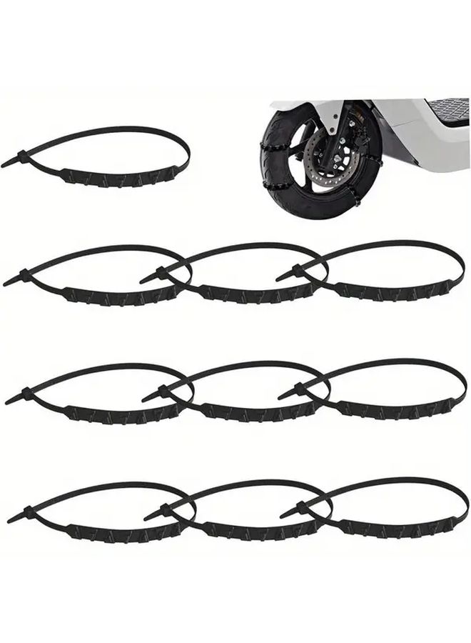 Black Snow Chains for Motorcycle E Bike Car Tire Winter Traction Secure Grip - Image 5
