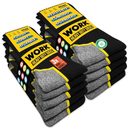 SOXCO WORK Socks for Men Crew Length Black Socks 10 Pairs US 1315 - Image 1