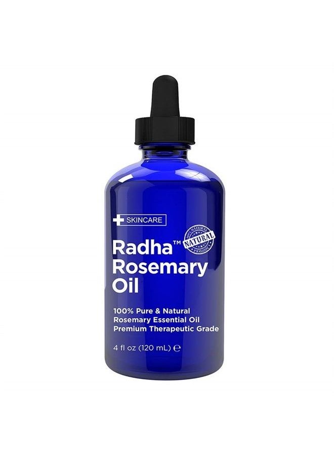 Radha beauty Huge 4 oz. Rosemary Essential Oil - 100% Pure Therapeutic Grade, Steam Distilled for Aromatherapy, Relaxation, Scalp, Healthy Hair Growth, Anti-Aging, Dry Skin  - Image 1