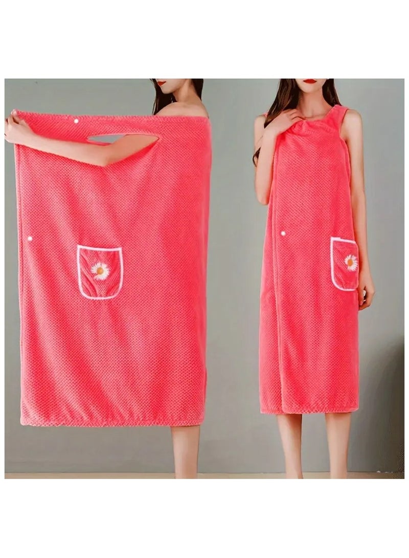 معطف منشفة حمام نسائية قابلة للإرتدا من الألياف الدقيقة فائقة الامتصاص