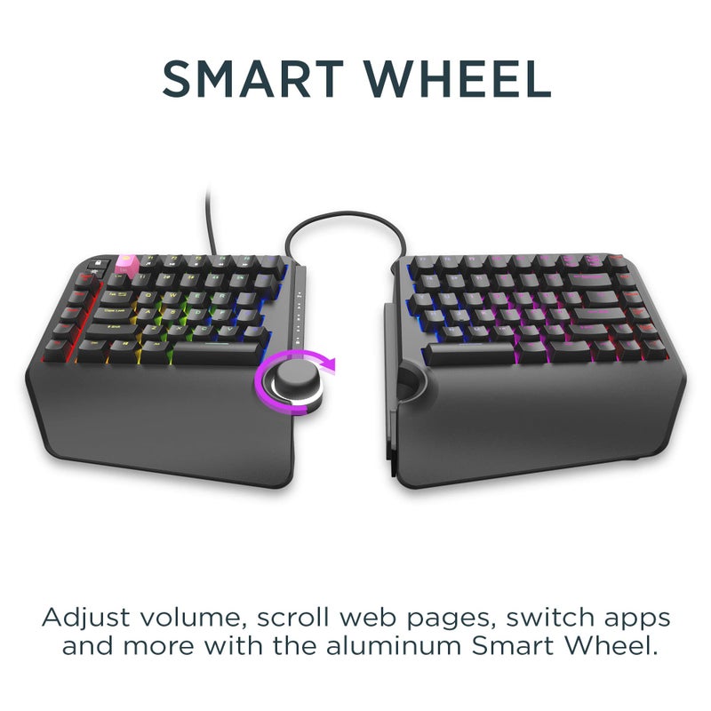 Cloud Nine ErgoTKL Ergonomic Tenkeyless Mechanical Keyboard for PC – Kailh Brown – TKL RGB Backlit Ergo Split Key Board - Image 4