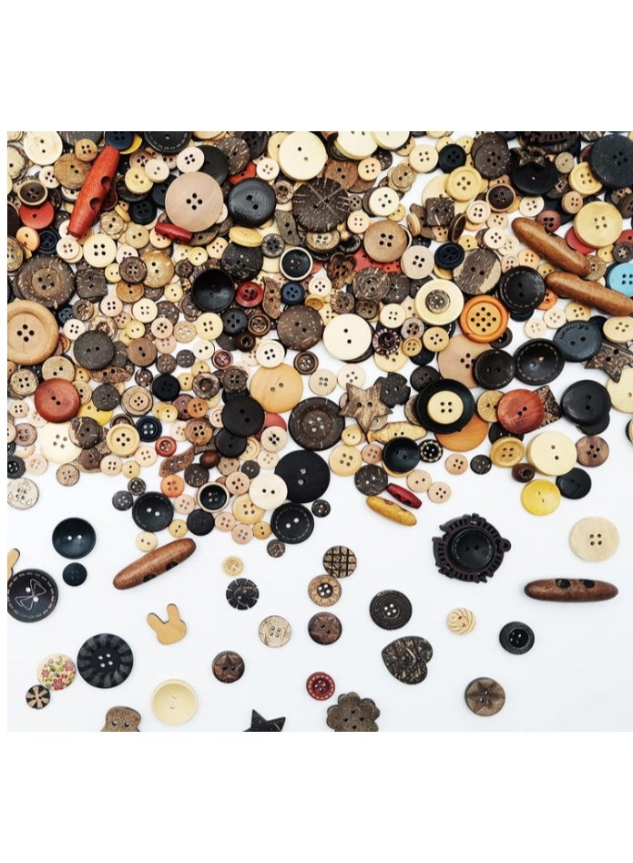 الواحة-TH 500-600 قطعة من أزرار الراتنج الدائرية المصنوعة يدويًا للخياطة والحرف اليدوية للأطفال، ورسم الأزرار يدويًا، وزخارف يدوية متنوعة الألوان والأحجام - Image 3