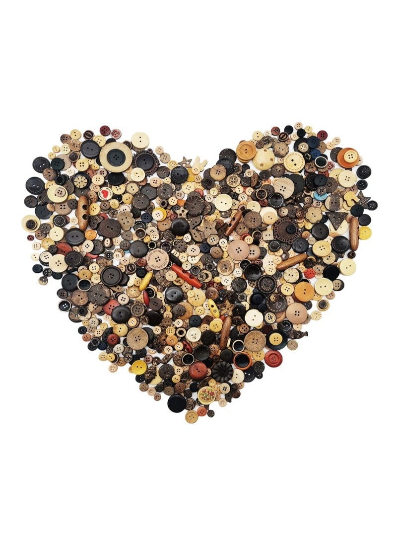 الواحة-TH 500-600 قطعة من أزرار الراتنج الدائرية المصنوعة يدويًا للخياطة والحرف اليدوية للأطفال، ورسم الأزرار يدويًا، وزخارف يدوية متنوعة الألوان والأحجام - Image 1