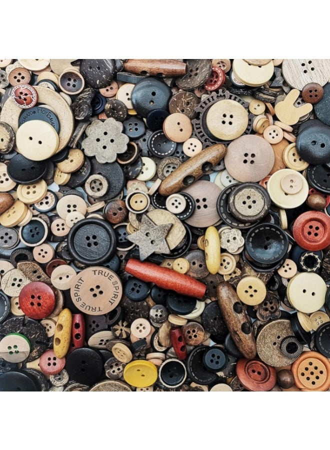 الواحة-TH 500-600 قطعة من أزرار الراتنج الدائرية المصنوعة يدويًا للخياطة والحرف اليدوية للأطفال، ورسم الأزرار يدويًا، وزخارف يدوية متنوعة الألوان والأحجام - Image 2