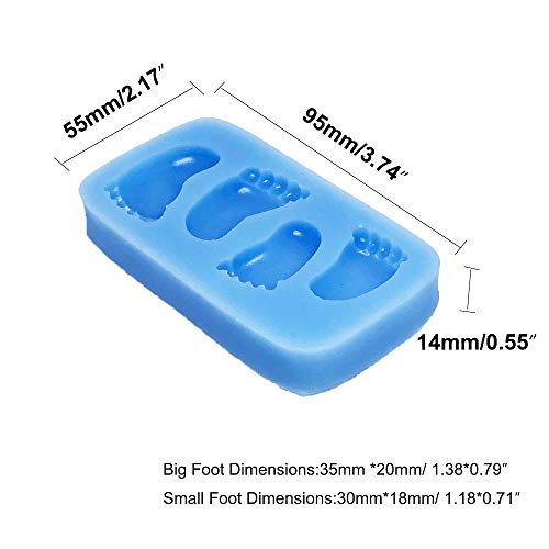 FOUR-C Silicone Embossing Mold Baby Feet Fondant and Gum Paste Mould Baby Footstep Silicone Fondant Molds Cupcake Tooper - Image 3