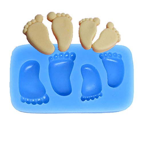 FOUR-C Silicone Embossing Mold Baby Feet Fondant and Gum Paste Mould Baby Footstep Silicone Fondant Molds Cupcake Tooper - Image 2