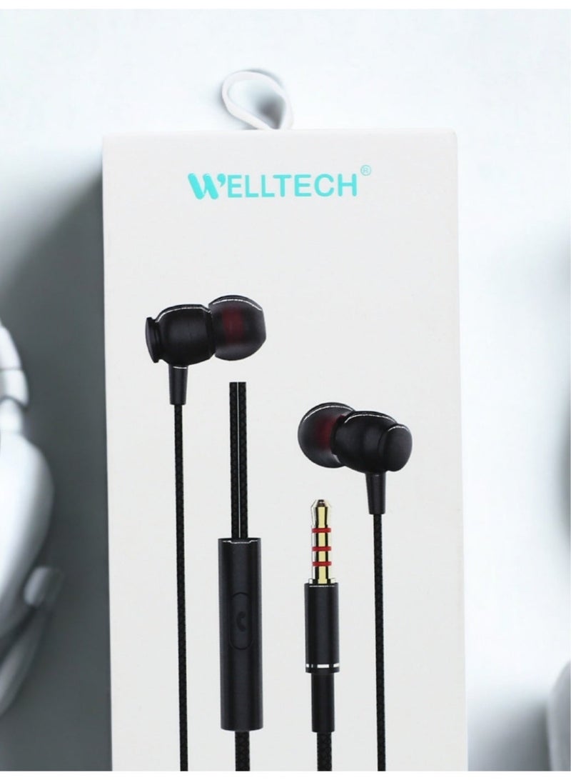 WELLTECH 3.5mm Wired Headphones with Mic Clear Voice Sound AUX Over Ear Headset Noise Isolation Comfortable Headphones for Laptop Mobile Gaming Calls WELLTECH NIHA36 - Image 1