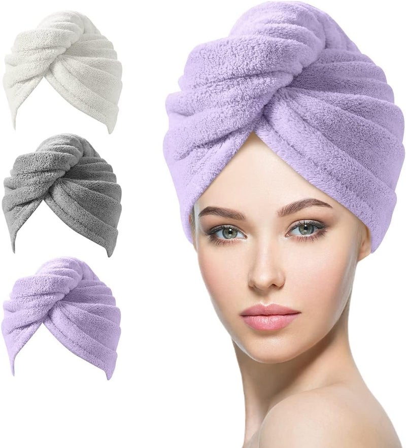 YFONG Larger Microfiber Hair Towel Wrap for Women Purple 30 X 102