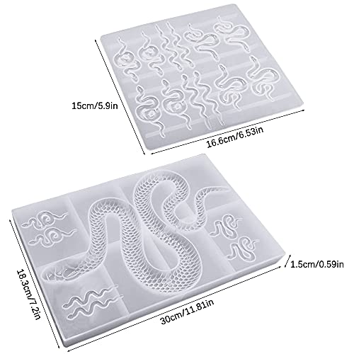 AFUNTA 2 PCS Snake Epoxy Resin Mold, AFUNTA Earring Silicone Mold Serpent Shape Casting Mold Keychain Resin Mold for DIY Resin Casting Crafts, Women Earrings, Jewelry Making Supplies - Image 5