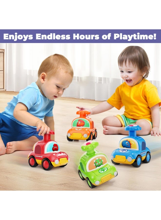 هالامودو قائمة المنتجات ذات الصلة 4PCS الصحافة والذهاب لعبة السيارات , الاحتكاك مدعومة لعبة السيارات , سحب مرة أخرى لعبة السيارات , الكرتون ديناصور لعبة المركبات , مع مقصورة التخزين Flip-Up والصفيرة , مكافحة الاصطدام مقاومة للإسقاط , 6.65 * 9.73 * 8.86 سم - Image 3