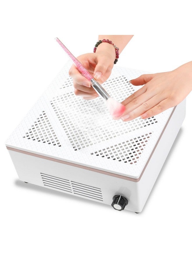 heemeei Nail Dust Collector, 60W Professional Nail Fan Dust Collector Vacuum With Reusable Filter And Cleaning Brush, Nail Dust Collector For Nail Drills Nails Tech Acrylic Gel Nails Polishing(White)…  - Image 1