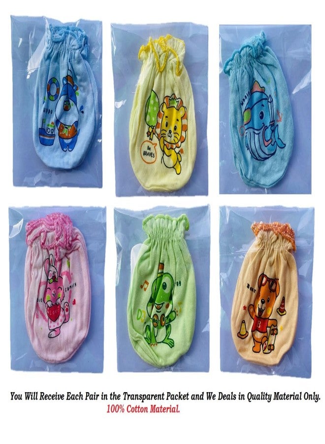 ANKIMA Babys' Cotton Soft Mittens (Multicolour) Pack of 6 (0-6months) - Image 5