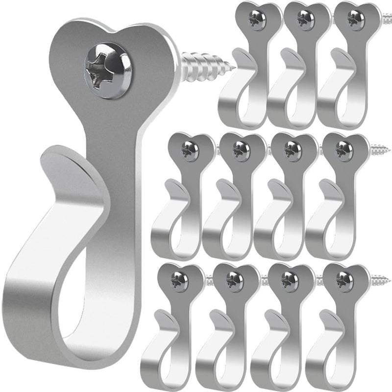 Dreecy 40 Pack String Light Hooks Stainless Steel Christmas Lights Clips Screw in Christmas Light Hook for Hanging Outdoor Lights Outdoor String Lights Clips for Hanging Fairy Lights Holiday Decor - Image 2