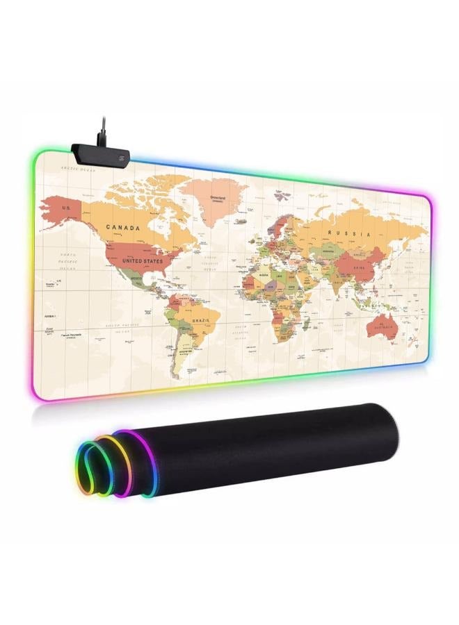 Gaming Mouse Pad, Extra Large Soft Led Extended Mouse Pad (13 Lighting Modes), Anti-Slip Rubber Base Computer Keyboard Mat, Black, 800*300*4mm  - Image 1