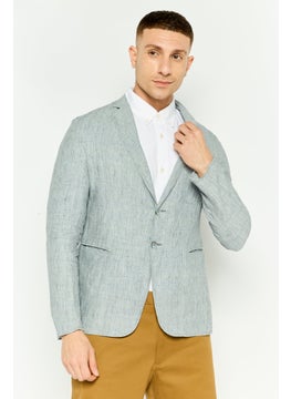 EMPORIO ARMANI Men Regular Fit Plain Formal Blazer, Grey  - Image 1