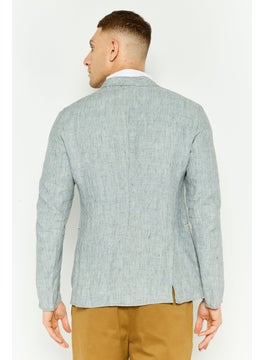 EMPORIO ARMANI Men Regular Fit Plain Formal Blazer, Grey  - Image 4