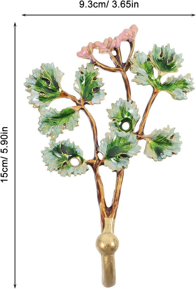 Tropical Plant Wall Hooks, Enamel Zinc Alloy Leaves Hooks for Hanging Coats and Towels, Multifunctional Decorative Bathroom and Bedroom Wall Hangers - Image 2