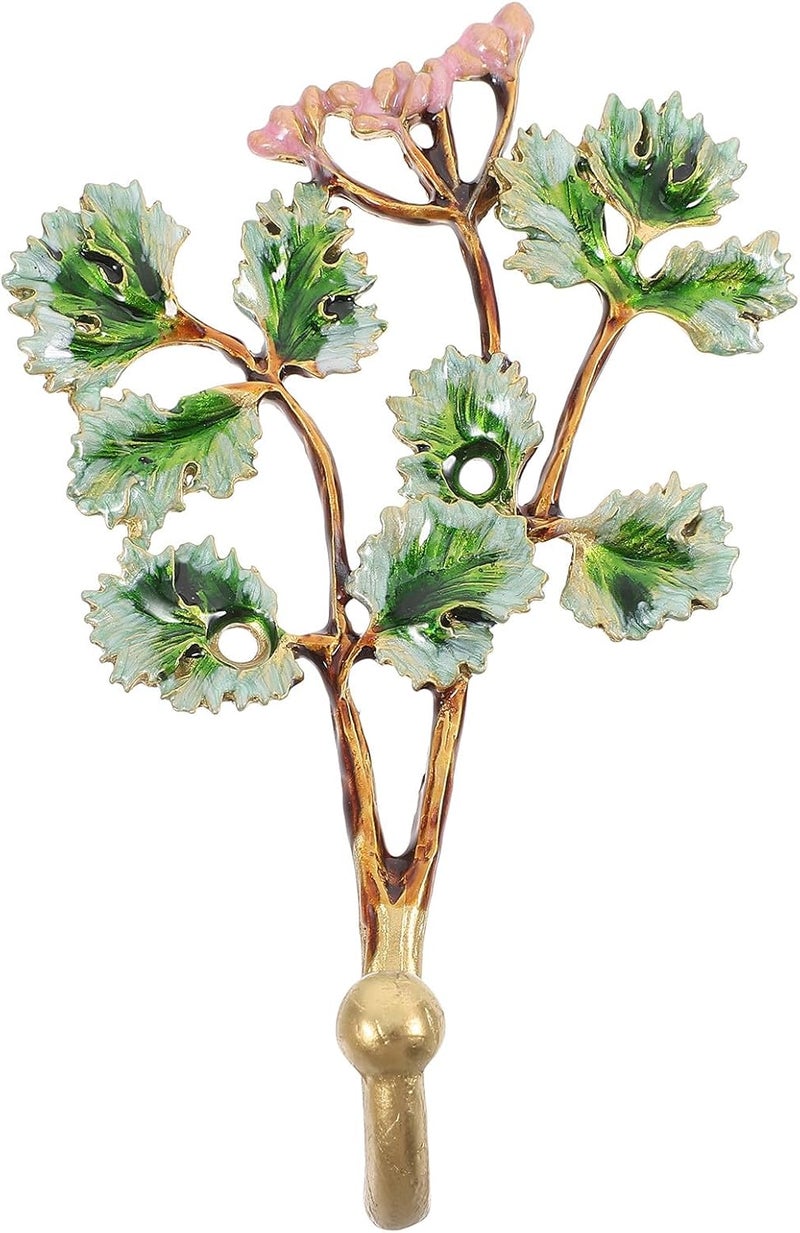 Tropical Plant Wall Hooks, Enamel Zinc Alloy Leaves Hooks for Hanging Coats and Towels, Multifunctional Decorative Bathroom and Bedroom Wall Hangers - Image 1