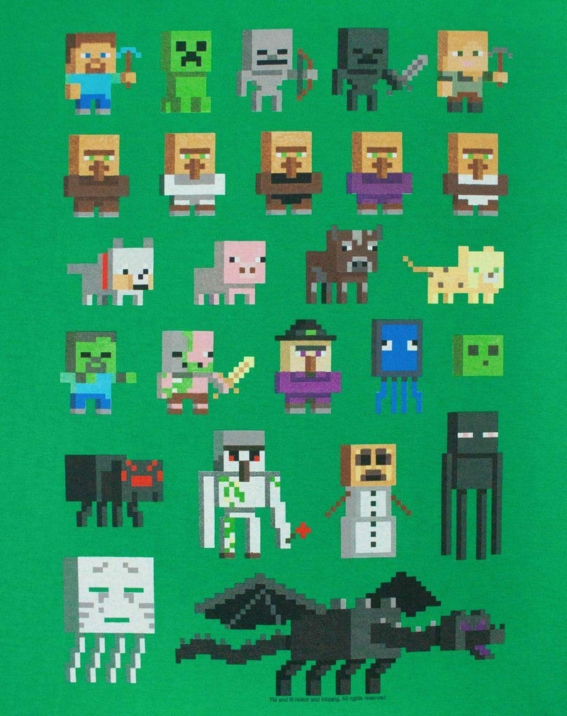 MINECRAFT تي شيرت ماين كرافت للأولاد برسومات سبرايتس بأكمام قصيرة للأطفال 12-13 سنة أخضر - Image 3