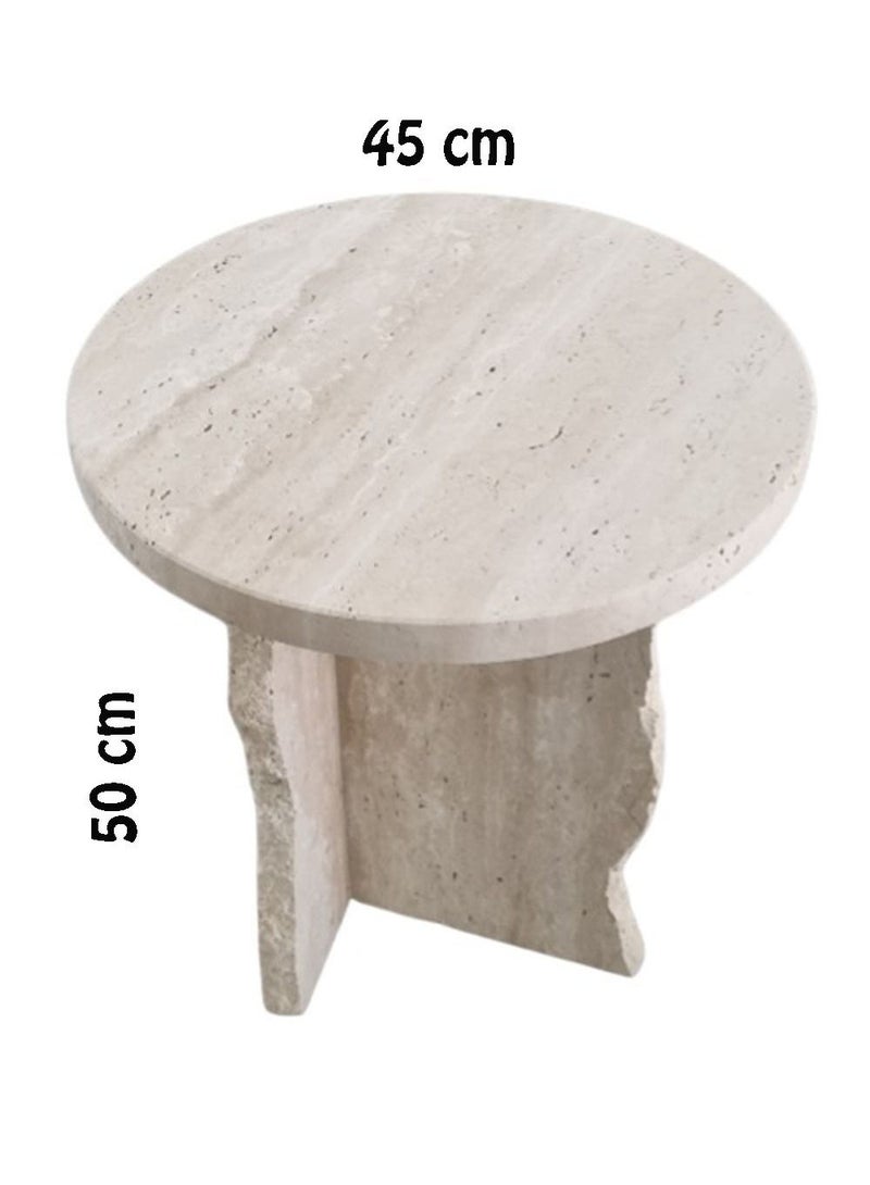 Generic Travertine side table45x45x50cm  - Image 4