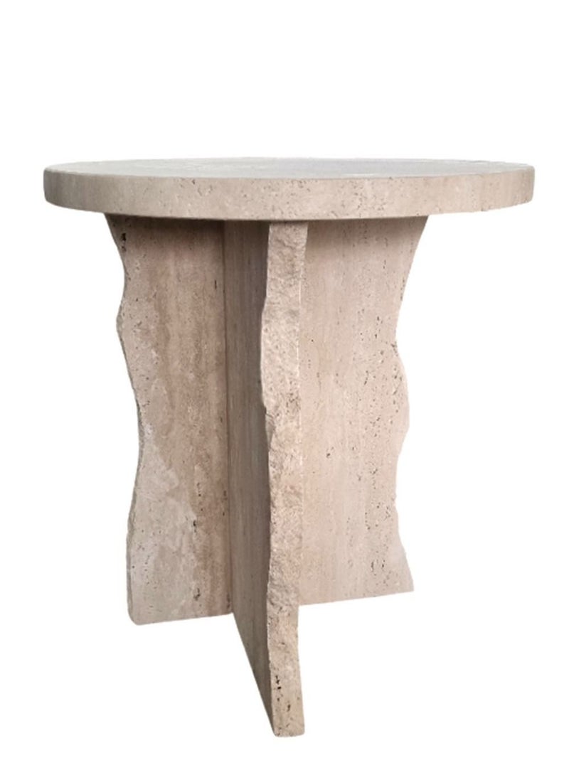 Generic Travertine side table45x45x50cm  - Image 2