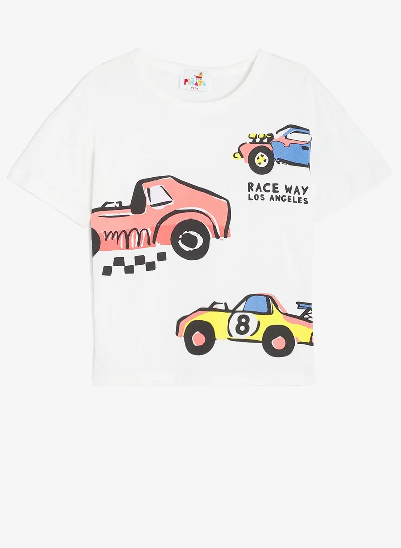 Pinata  Race Car Print Cotton Tshirt and Shorts Set for Men | Best Price UAE