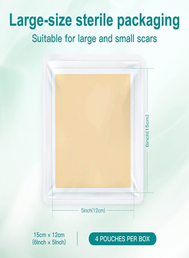 Nubical Medical Grade Big Silicone Scar Sheets 6" x 5", 4 Patches, Silicone Gel Sheets for Scars Treatment, Scar Removal Wound Care Product (green) - Image 2