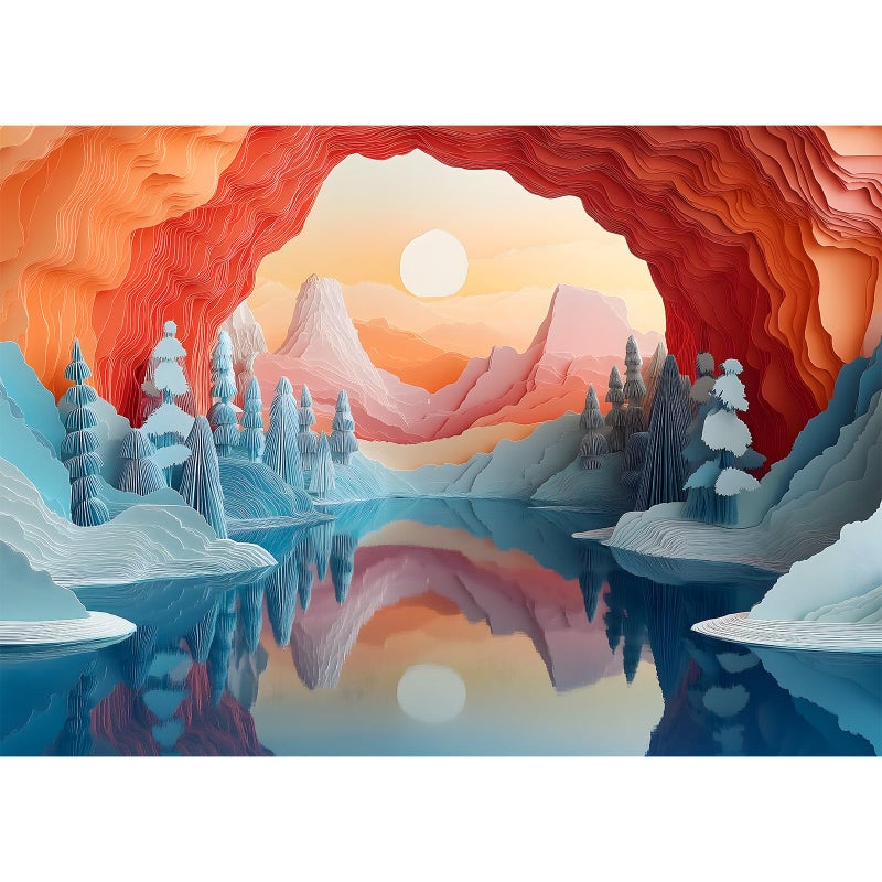 Hiwhy 1000 Pieces Jigsaw Puzzle for Adults Dreamy Glacier Sunrise Landscape Challenging Puzzle with Fantasy Colors for Relaxing Family Fun 197x276 in - Image 3