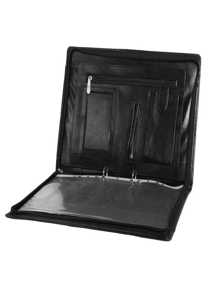 KANABEELeatherette Material Professional File Folder for Certificates, Document Bag with Adjustable Handles - Black (5 Leafs) - Image 2
