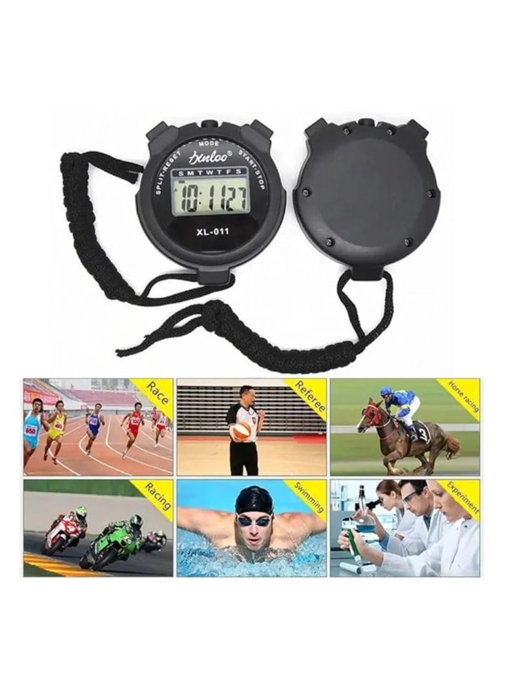 Generic - QSHOP®Sports Stopwatch & Timer, Multifunction Digital Sports Stopwatch Large Display with Date Time Alarm Function Shockproof Waterproof Watch for Swimming Running Sports Training (Blue) - Image 1