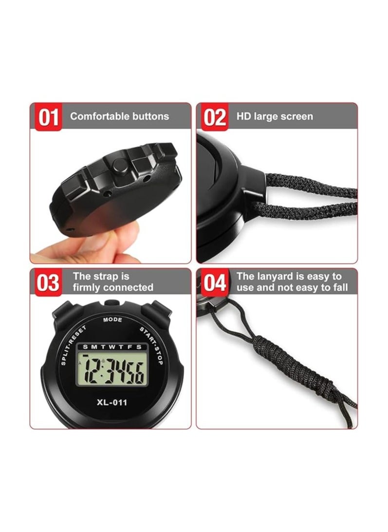 Generic - QSHOP®Sports Stopwatch & Timer, Multifunction Digital Sports Stopwatch Large Display with Date Time Alarm Function Shockproof Waterproof Watch for Swimming Running Sports Training (Blue) - Image 1
