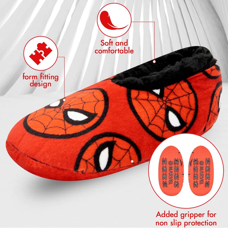 MARVEL جوارب منزلية فuzzy Babba من Marvel Spiderman للأولاد (عبوة من 2) - Image 2