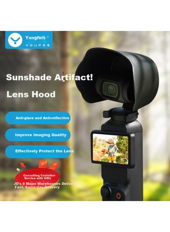 Youfes Lens Protection Cover Sunshade For Dji Osmo Pocket 3 Camera Gimbal Protective Case Sunshade Hood Osmo Pocket 3 Extension Accessories Lens Cap Protective Shell - Image 1