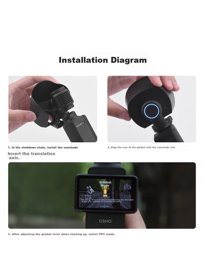 Youfes Lens Protection Cover Sunshade For Dji Osmo Pocket 3 Camera Gimbal Protective Case Sunshade Hood Osmo Pocket 3 Extension Accessories Lens Cap Protective Shell - Image 3