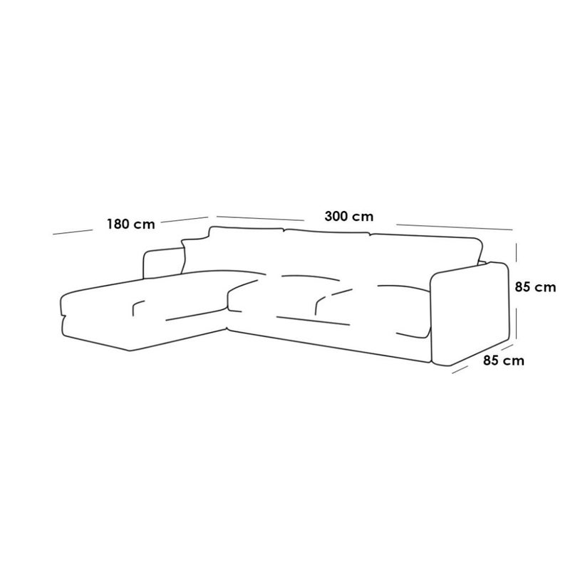home house Suede wood and linen corner sofa - gray - Image 2