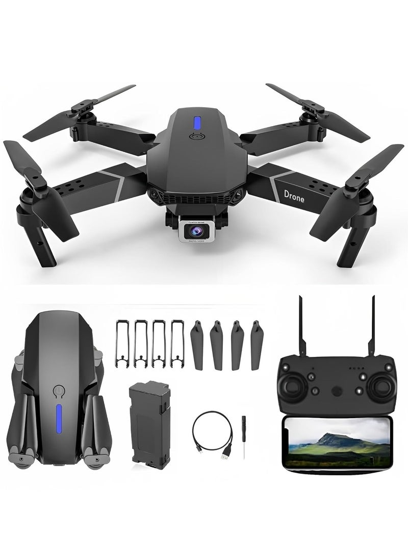 Drone with 4K Camera for Auto Return Home, Follow Me, Dual Cameras, Waypoints, Headless Mode (Black)  - Image 1