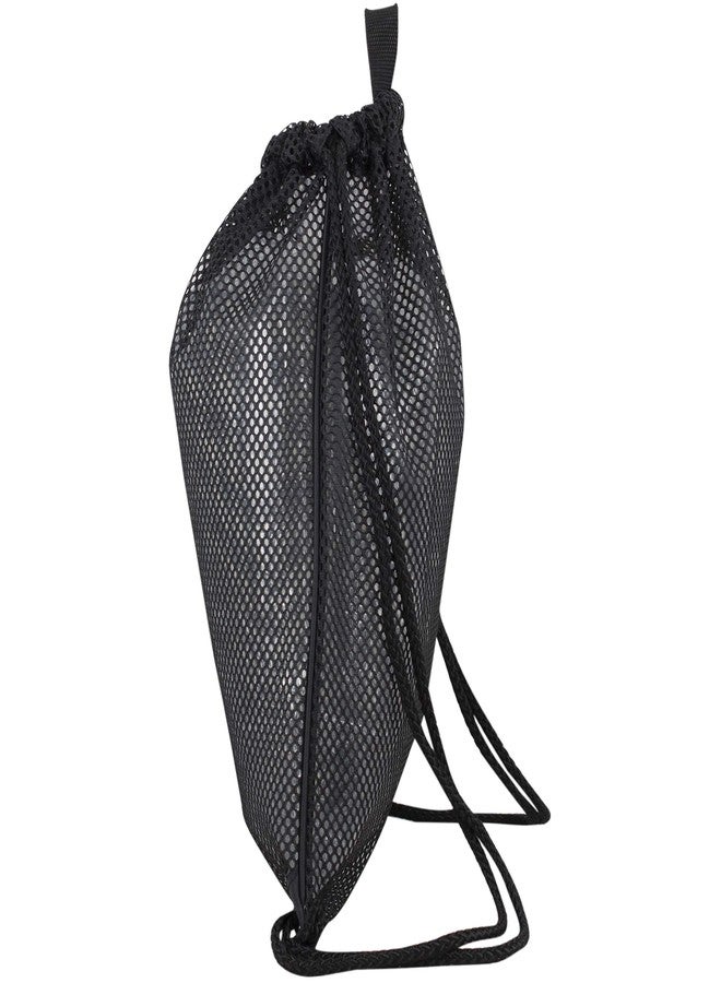 Eastsport Sport Lightweight Mesh Beach Bag Drawstring Sackpack Backpack for Travel, Gym, College, Shopping, Black - Image 3
