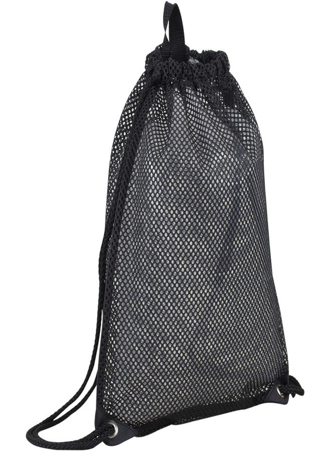 Eastsport Sport Lightweight Mesh Beach Bag Drawstring Sackpack Backpack for Travel, Gym, College, Shopping, Black - Image 1