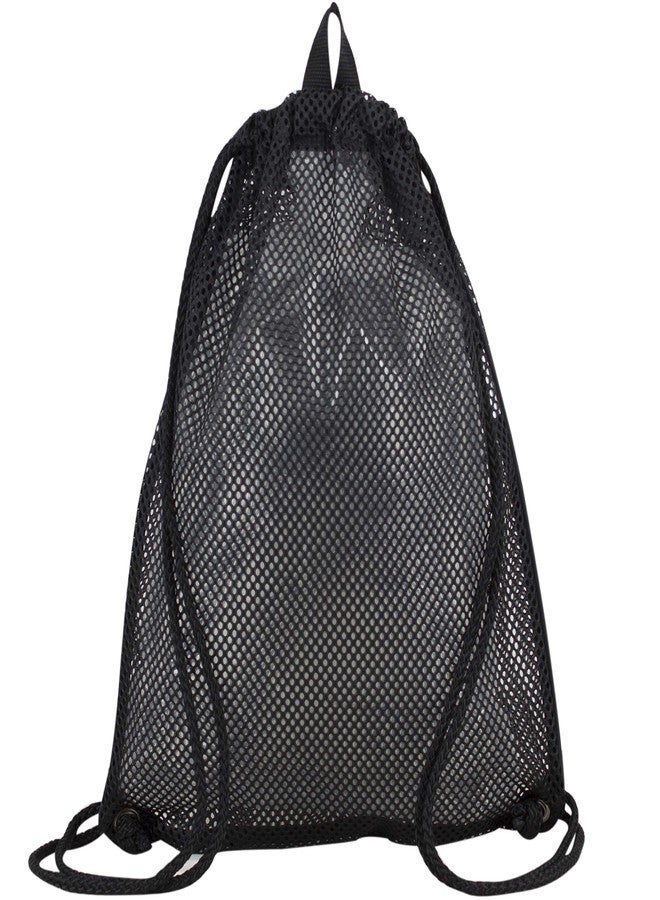 Eastsport Sport Lightweight Mesh Beach Bag Drawstring Sackpack Backpack for Travel, Gym, College, Shopping, Black - Image 4