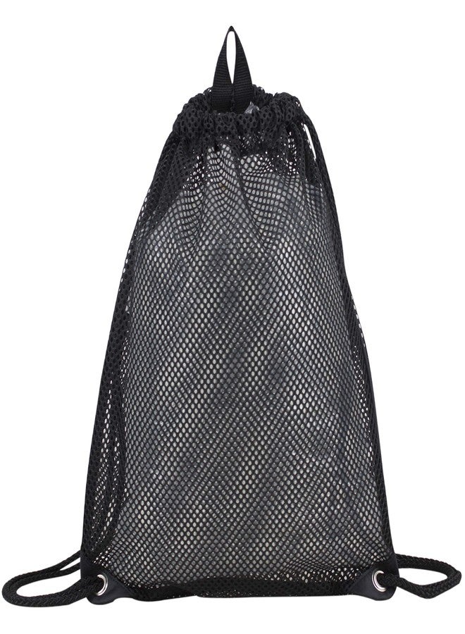 Eastsport Sport Lightweight Mesh Beach Bag Drawstring Sackpack Backpack for Travel, Gym, College, Shopping, Black - Image 2