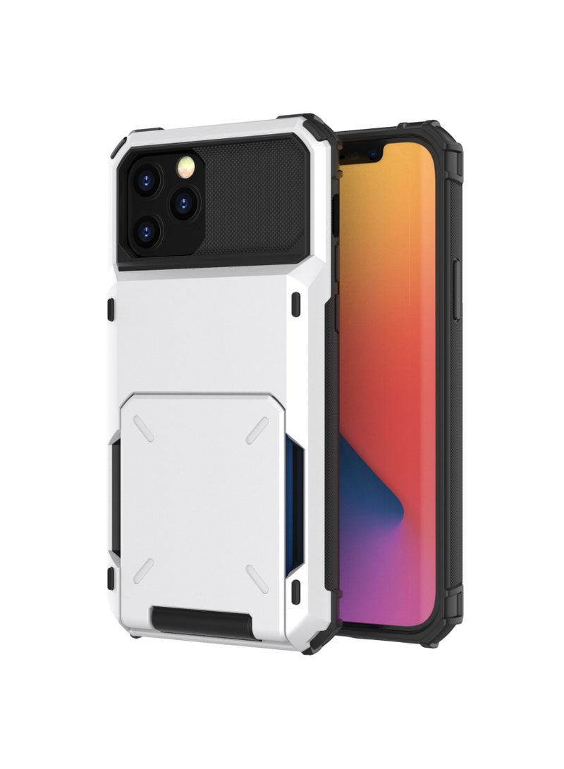 Suteni Card Protective Case Drop-resistant PC+TPU Phone Case for iPhone
