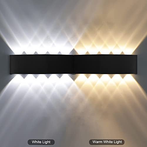 Kawell 10W Waterproof Modern Wall Sconces LED Wall Light Up Down Aluminum Wall Lamp LED Indoor Outdoor for Bedroom Living Room Bathroom Porch Stairs Hotels Garden Pathway, Black 3000K - Image 4
