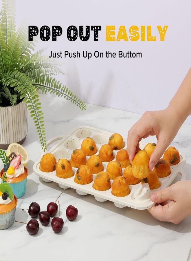24 Mini Anti-stick Silicone Cake Mold Muffin Baking Tray Small Tart Mold Set White - Image 5