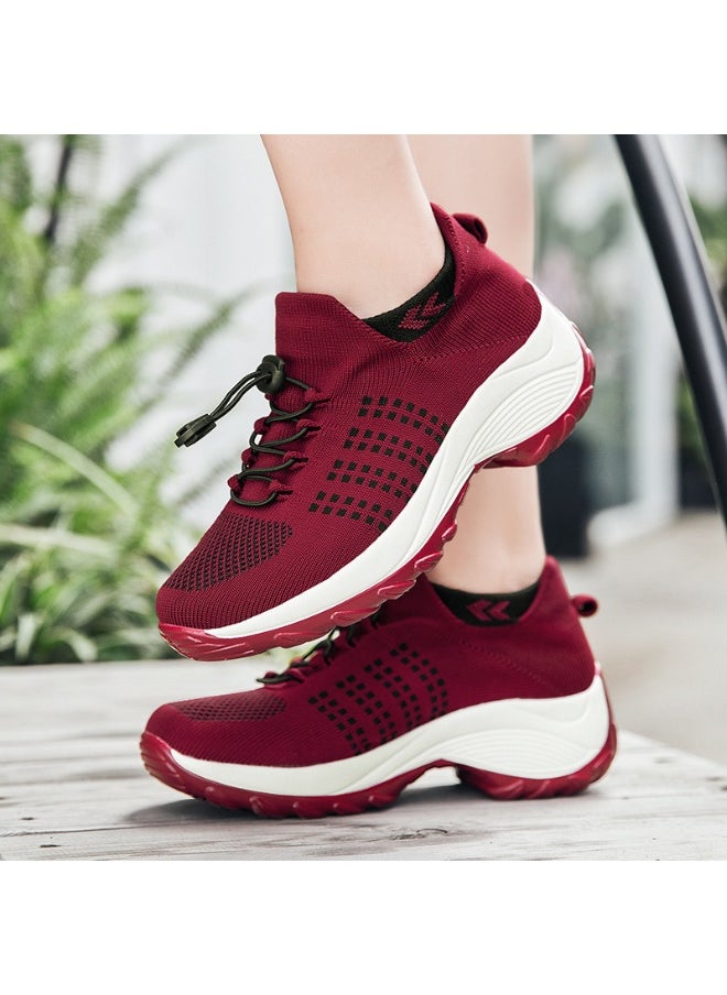 Generic Running Shoes Women Flat Comfort Mesh Breathable Lace-up Casual Sneakers Summer Lightweight Outdoor Gym Jogging Shoes for Women  - Image 4