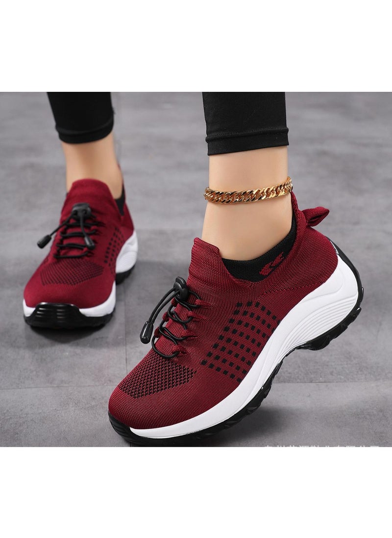 Generic Running Shoes Women Flat Comfort Mesh Breathable Lace-up Casual Sneakers Summer Lightweight Outdoor Gym Jogging Shoes for Women  - Image 3