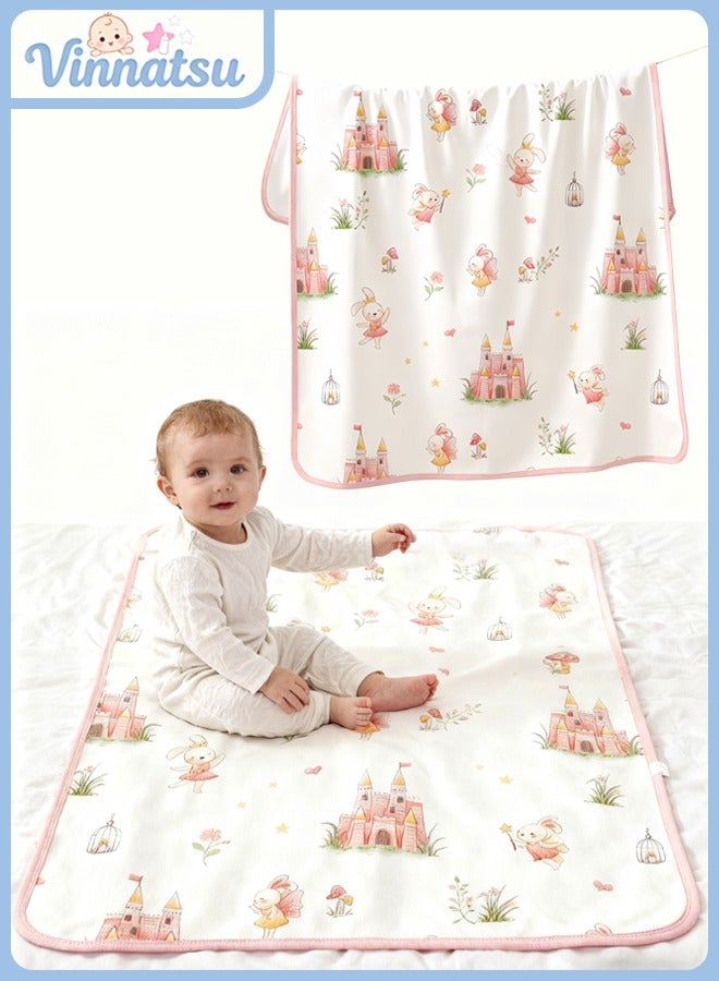 Vinnatsu 50x70cm Waterproof Baby Changing Pad, Soft & Breathable Washable Mattress Protector, Absorbent Urine Proof Underpad with Cartoon Print for Newborn Infant Bed Crib, Reusable Incontinence Bed Pad - Image 1
