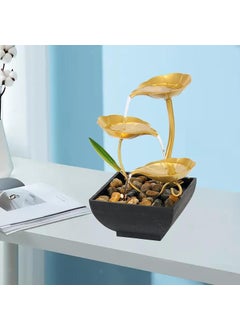 Lampostick Lampostick Tabletop Water Fountain Home Decor Ornaments with Waterfall Desktop Leaf Fountains Deep Basin and Natural River Rocks Indoor Zen Relaxation for Office Living Room Bedroom Gift  - Image 3