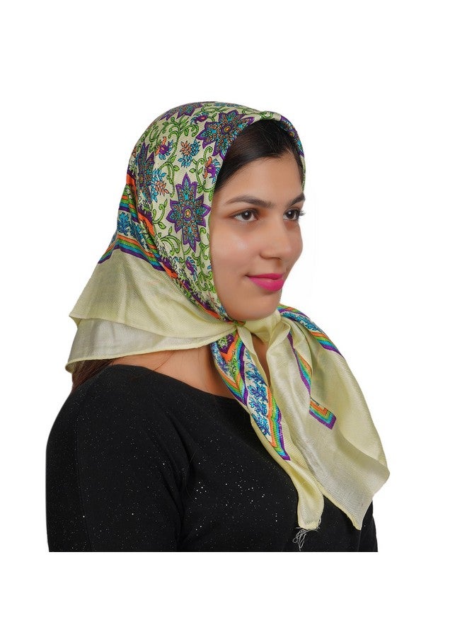 CHACKO Woolen Hair Female Scarf Square Hair Bandanas Large Scarf Sleeping Head Wraps Neck Scarf For Women_Pack Of 2,White - Image 5