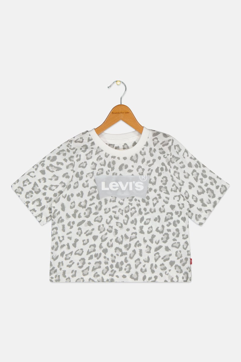 Levi's تي شيرت قصير الأكمام بنمط حيوانات للفتيات، متعدد الألوان - Image 2