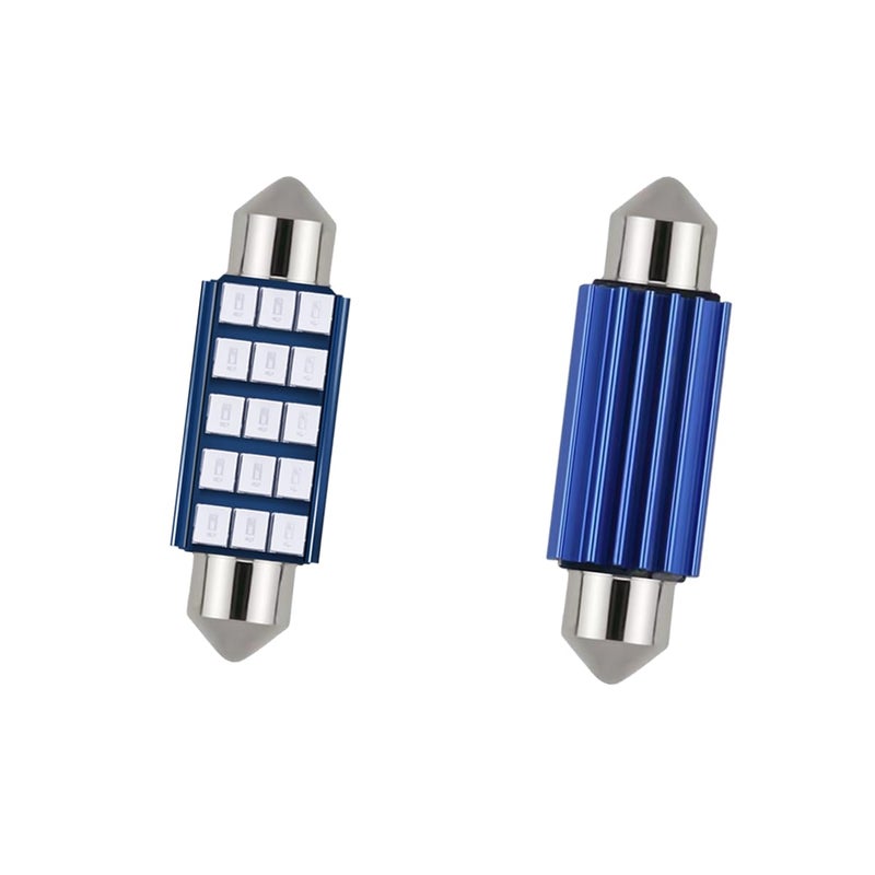 UHANBUT 578 LED Bulbs Extremely Bright Bulbs 6000K 2835 Chipsets Auto Interior Bulb for Dome Map Lights Universal 16 Car Door Light for 2112 2122 569 6411 6451 41mm 42mm Blue 2PCS - Image 3